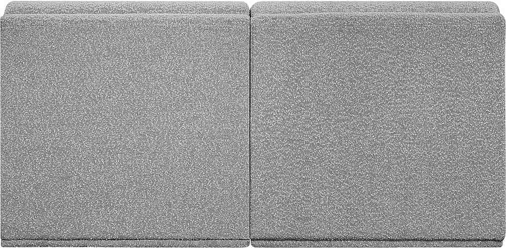 Meridian Furniture - Ollie 60" Grey Boucle Fabric Upholstered 2pc. Armless Loveseat - 118Grey-S60 - GreatFurnitureDeal