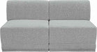 Meridian Furniture - Ollie 60" Grey Boucle Fabric Upholstered 2pc. Armless Loveseat - 118Grey-S60 - GreatFurnitureDeal