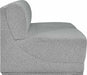 Meridian Furniture - Ollie 60" Grey Boucle Fabric Upholstered 2pc. Armless Loveseat - 118Grey-S60 - GreatFurnitureDeal