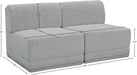 Meridian Furniture - Ollie 60" Grey Boucle Fabric Upholstered 2pc. Armless Loveseat - 118Grey-S60 - GreatFurnitureDeal