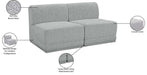 Meridian Furniture - Ollie 60" Grey Boucle Fabric Upholstered 2pc. Armless Loveseat - 118Grey-S60 - GreatFurnitureDeal