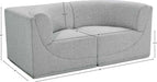 Meridian Furniture - Ollie 68" Grey Boucle Fabric Upholstered 2pc. Loveseat - 118Grey-S68 - GreatFurnitureDeal