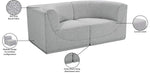 Meridian Furniture - Ollie 68" Grey Boucle Fabric Upholstered 2pc. Loveseat - 118Grey-S68 - GreatFurnitureDeal