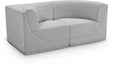 Meridian Furniture - Ollie 68" Grey Boucle Fabric Upholstered 2pc. Loveseat - 118Grey-S68 - GreatFurnitureDeal