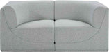 Meridian Furniture - Ollie 68" Grey Boucle Fabric Upholstered 2pc. Loveseat - 118Grey-S68 - GreatFurnitureDeal