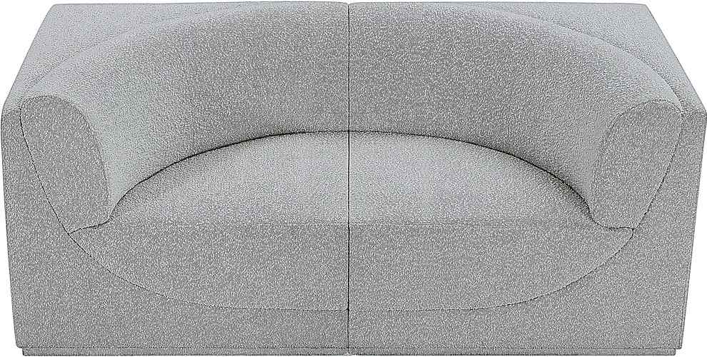 Meridian Furniture - Ollie 68" Grey Boucle Fabric Upholstered 2pc. Loveseat - 118Grey-S68 - GreatFurnitureDeal