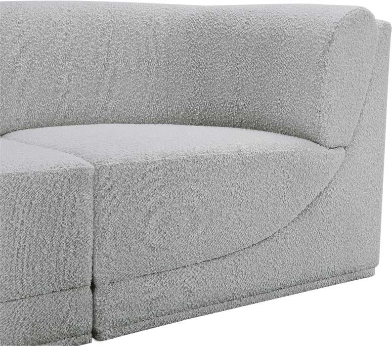 Meridian Furniture - Ollie 68" Grey Boucle Fabric Upholstered 2pc. Loveseat - 118Grey-S68 - GreatFurnitureDeal