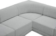 Meridian Furniture - Ollie 98" Grey Boucle Fabric Upholstered 5pc. Sectional - 118Grey-Sec5B - GreatFurnitureDeal