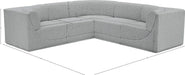 Meridian Furniture - Ollie 98" Grey Boucle Fabric Upholstered 5pc. Sectional - 118Grey-Sec5B - GreatFurnitureDeal