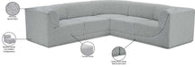 Meridian Furniture - Ollie 98" Grey Boucle Fabric Upholstered 5pc. Sectional - 118Grey-Sec5B - GreatFurnitureDeal