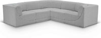 Meridian Furniture - Ollie 98" Grey Boucle Fabric Upholstered 5pc. Sectional - 118Grey-Sec5B - GreatFurnitureDeal