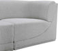 Meridian Furniture - Ollie 98" Grey Boucle Fabric Upholstered 5pc. Sectional - 118Grey-Sec5B - GreatFurnitureDeal