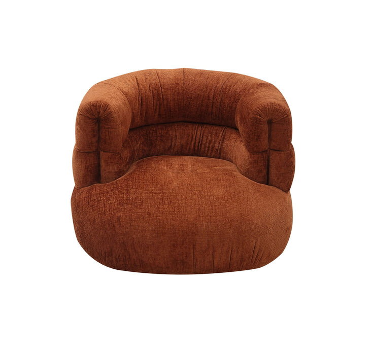 VIG Furniture - Divani Casa Shay - Modern Burnt Orange Fabric Accent Chair + Ottoman - VGEV-CH325-ORG-SET