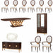 AICO Furniture - Camellia Field 12 Piece Rectangular Pedestal Dining Table Set in Warm Pecan - N9090002-400-12SET - GreatFurnitureDeal