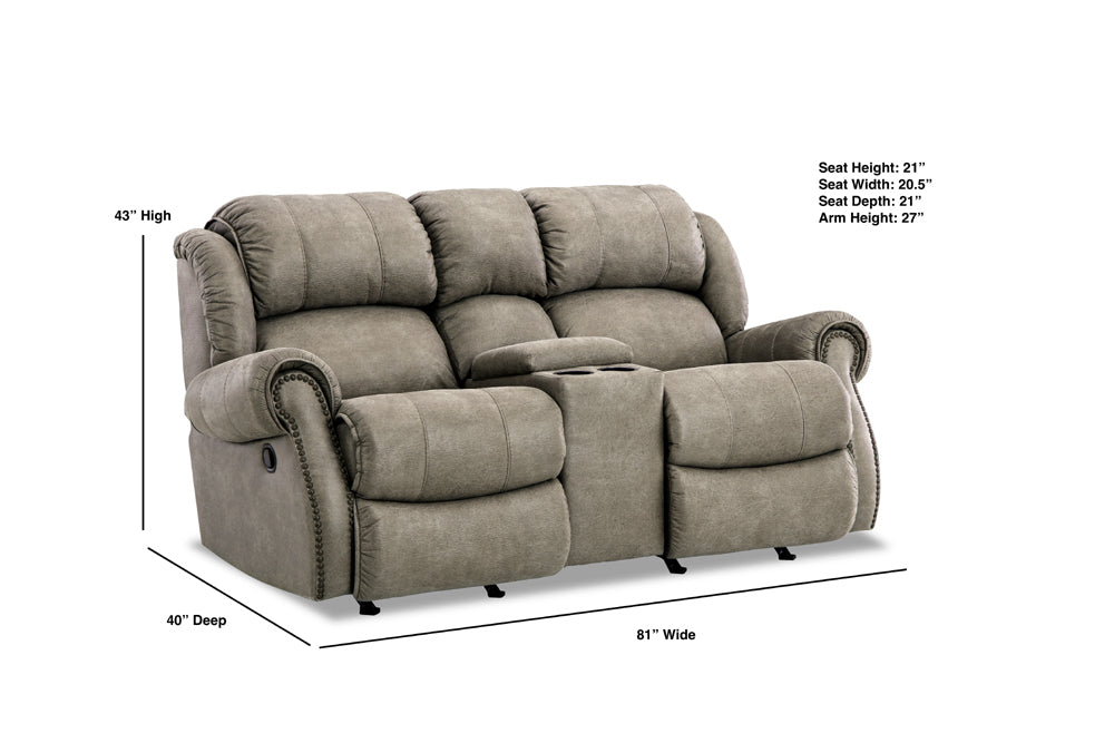 Motion Ease - Marlowe Manual Rocking Console Loveseat in Tan - 120-23-16 - GreatFurnitureDeal