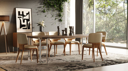 VIG Furniture - Modrest Heloise Modern Walnut & Stainless Steel Dining Table - VGBB-MI1502A-WAL-DT - GreatFurnitureDeal