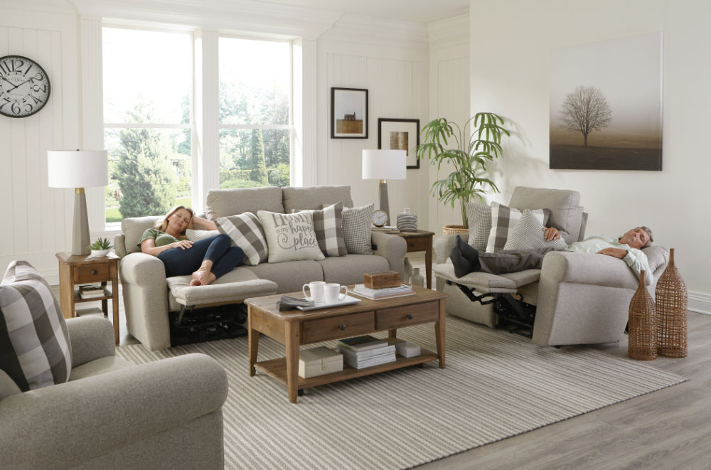 Catnapper - Westport Lay Flat Reclining Loveseat in Metal-Charcoal - 1212-METAL - GreatFurnitureDeal