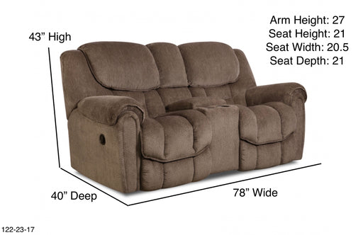 Motion Ease - Fallon Double Power Reclining Console Loveseat in Taupe - 122-29-17 - GreatFurnitureDeal