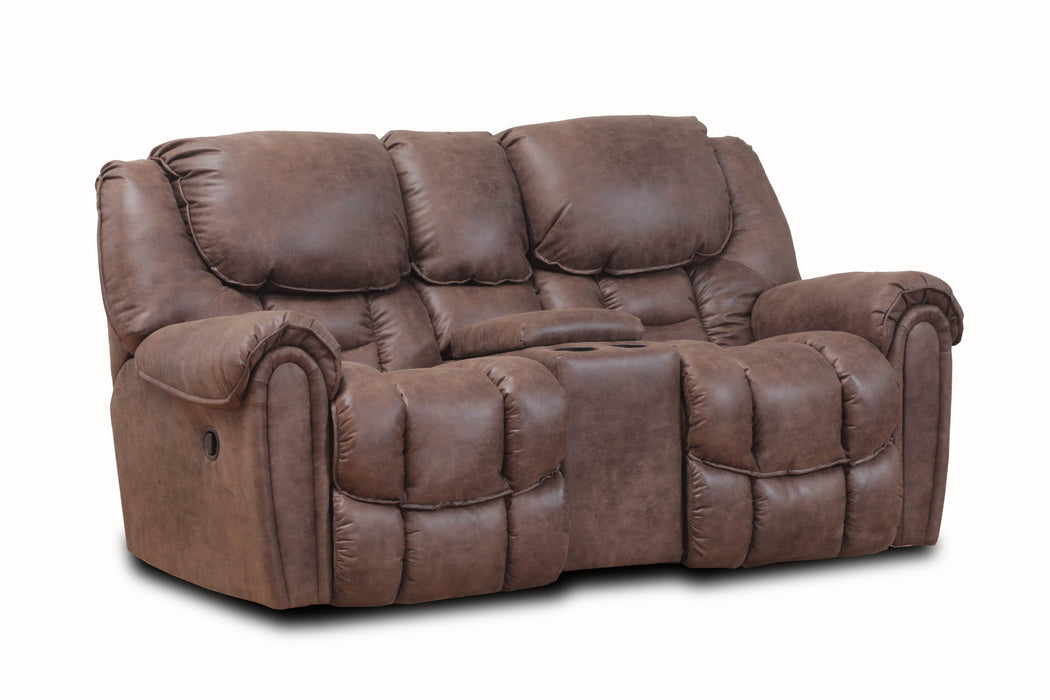 Motion Ease - Fallon Reclining Console Loveseat in Mocha - 122-23-21 - GreatFurnitureDeal