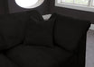 Meridian Furniture - Cozy 158" Velvet Upholstered Overstuffed Fiber Filled Comfort Comfort 8 Piece Modular Sectional - 634Black-Sec8A - GreatFurnitureDeal