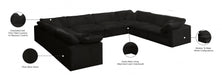 Meridian Furniture - Cozy 158" Velvet Upholstered Overstuffed Fiber Filled Comfort Comfort 8 Piece Modular Sectional - 634Black-Sec8A - GreatFurnitureDeal