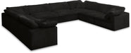 Meridian Furniture - Cozy 158" Velvet Upholstered Overstuffed Fiber Filled Comfort Comfort 8 Piece Modular Sectional - 634Black-Sec8A - GreatFurnitureDeal