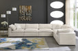Meridian Furniture - Cozy 158" Velvet Upholstered Overstuffed Fiber Filled Comfort Comfort 6 Piece Modular Sectional - 634Cream-Sec6A - GreatFurnitureDeal