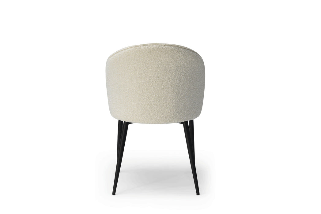 ESF Furniture - 109 - 5 Piece Dining Table Set in White Ceramic - 109TABLEWHITE-5SET
