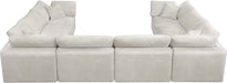 Meridian Furniture - Cozy 158" Velvet Upholstered Overstuffed Fiber Filled Comfort Comfort 8 Piece Modular Sectional - 634Cream-Sec8A - GreatFurnitureDeal