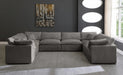 Meridian Furniture - Cozy 158" Velvet Upholstered Overstuffed Fiber Filled Comfort Comfort 8 Piece Modular Sectional - 634Grey-Sec8A - GreatFurnitureDeal