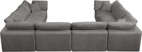 Meridian Furniture - Cozy 158" Velvet Upholstered Overstuffed Fiber Filled Comfort Comfort 8 Piece Modular Sectional - 634Grey-Sec8A - GreatFurnitureDeal