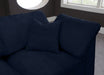 Meridian Furniture - Cozy 158" Velvet Upholstered Overstuffed Fiber Filled Comfort Comfort 7 Piece Modular Sectional - 634Navy-Sec7A - GreatFurnitureDeal