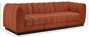 Meridian Furniture - Quinn 101" Cognac Chenille Fabric Upholstered 3pc. Sofa - 124Cognac-S101 - GreatFurnitureDeal