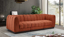 Meridian Furniture - Quinn 101" Cognac Chenille Fabric Upholstered 3pc. Sofa - 124Cognac-S101 - GreatFurnitureDeal