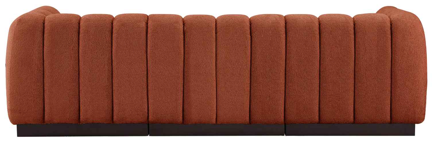 Meridian Furniture - Quinn 101" Cognac Chenille Fabric Upholstered 3pc. Sofa - 124Cognac-S101 - GreatFurnitureDeal