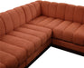 Meridian Furniture - Quinn 101" Cognac Chenille Fabric Upholstered 5pc. Sectional - 124Cognac-Sec5C - GreatFurnitureDeal