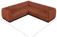 Meridian Furniture - Quinn 101" Cognac Chenille Fabric Upholstered 5pc. Sectional - 124Cognac-Sec5C - GreatFurnitureDeal