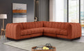 Meridian Furniture - Quinn 101" Cognac Chenille Fabric Upholstered 5pc. Sectional - 124Cognac-Sec5C - GreatFurnitureDeal