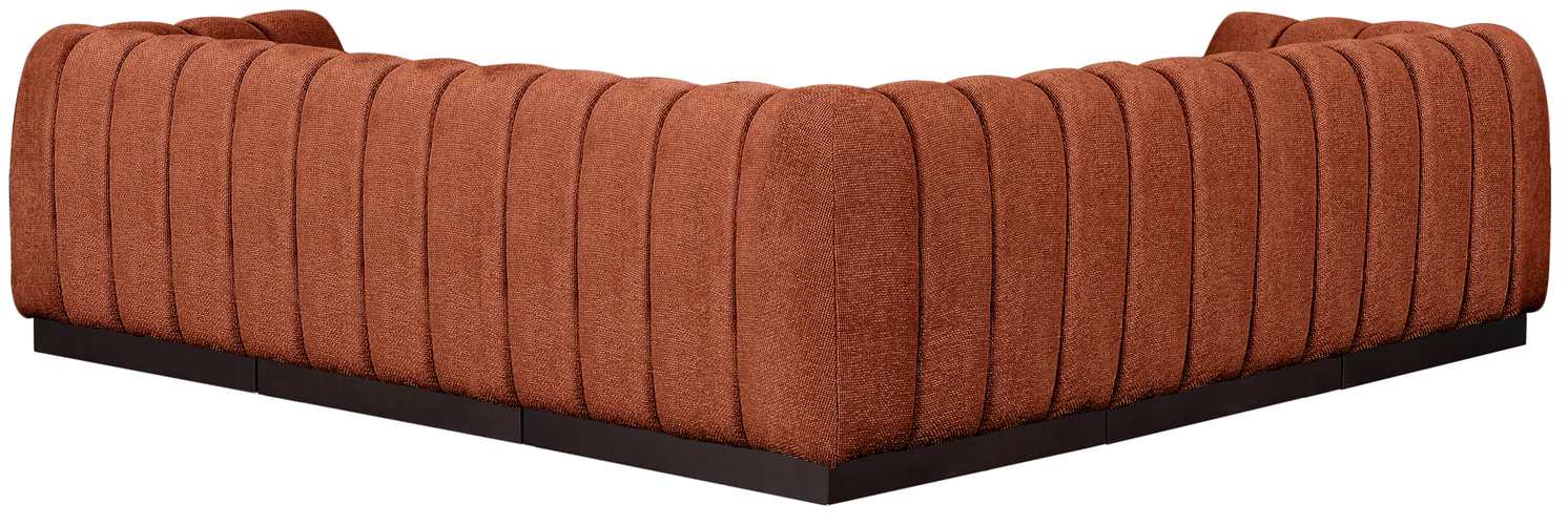 Meridian Furniture - Quinn 101" Cognac Chenille Fabric Upholstered 5pc. Sectional - 124Cognac-Sec5C - GreatFurnitureDeal