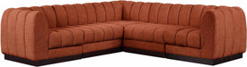 Meridian Furniture - Quinn 101" Cognac Chenille Fabric Upholstered 5pc. Sectional - 124Cognac-Sec5C - GreatFurnitureDeal