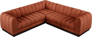 Meridian Furniture - Quinn 101" Cognac Chenille Fabric Upholstered 5pc. Sectional - 124Cognac-Sec5C - GreatFurnitureDeal
