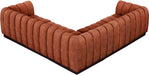 Meridian Furniture - Quinn 101" Cognac Chenille Fabric Upholstered 5pc. Sectional - 124Cognac-Sec5C - GreatFurnitureDeal