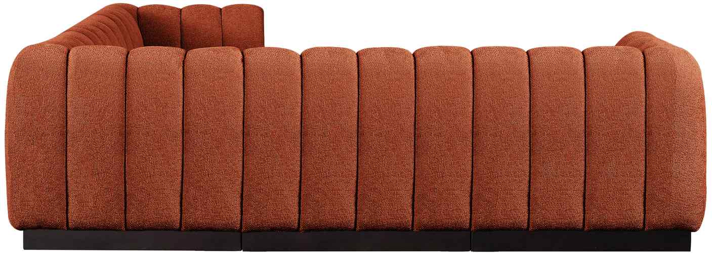 Meridian Furniture - Quinn 101" Cognac Chenille Fabric Upholstered 5pc. Sectional - 124Cognac-Sec5C - GreatFurnitureDeal