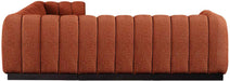 Meridian Furniture - Quinn 101" Cognac Chenille Fabric Upholstered 5pc. Sectional - 124Cognac-Sec5C - GreatFurnitureDeal