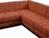Meridian Furniture - Quinn 101" Cognac Chenille Fabric Upholstered 5pc. Sectional - 124Cognac-Sec5C - GreatFurnitureDeal