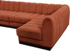 Meridian Furniture - Quinn 197" Cognac Chenille Fabric Upholstered 7pc. Sectional - 124Cognac-Sec7B - GreatFurnitureDeal