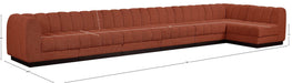 Meridian Furniture - Quinn 197" Cognac Chenille Fabric Upholstered 7pc. Sectional - 124Cognac-Sec7B - GreatFurnitureDeal