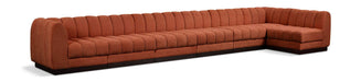 Meridian Furniture - Quinn 197" Cognac Chenille Fabric Upholstered 7pc. Sectional - 124Cognac-Sec7B - GreatFurnitureDeal