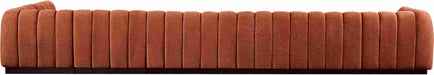 Meridian Furniture - Quinn 197" Cognac Chenille Fabric Upholstered 7pc. Sectional - 124Cognac-Sec7B - GreatFurnitureDeal