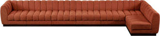 Meridian Furniture - Quinn 197" Cognac Chenille Fabric Upholstered 7pc. Sectional - 124Cognac-Sec7B - GreatFurnitureDeal
